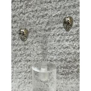 Monica Rich Kosann Sterling Silver Leverback Scrollwork Earrings #63572